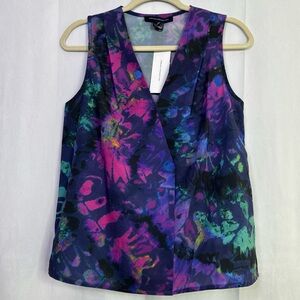 French Connection Multicolor Sleeveless Vibrant Art Print Top